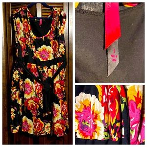 Black and bright floral dress